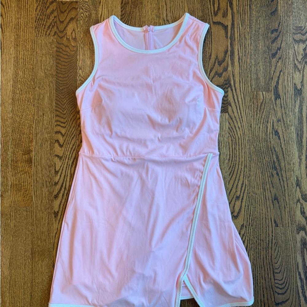 Light Pink Sleeveless Golf Dress with White Trim | Small | Never worn